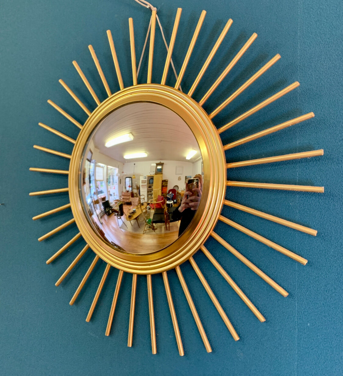 Vintage metal sun mirror