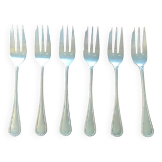 6 old silver-plated oyster cutlery forks Apollo goldsmith's shop