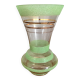 Vintage gold and green granite glass vase