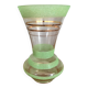 Vase en verre granité vert et or vintage
