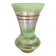 Vase en verre granité vert et or vintage