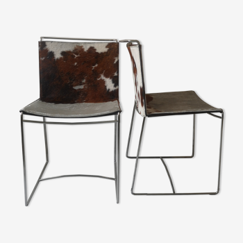 Set de 2 chaises "fil"metal par Pascal Mourgue pour ligne roset cinna