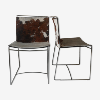 set of 2 "fil"metal chairs by Pascal Mourgue for Ligne Roset Cinna