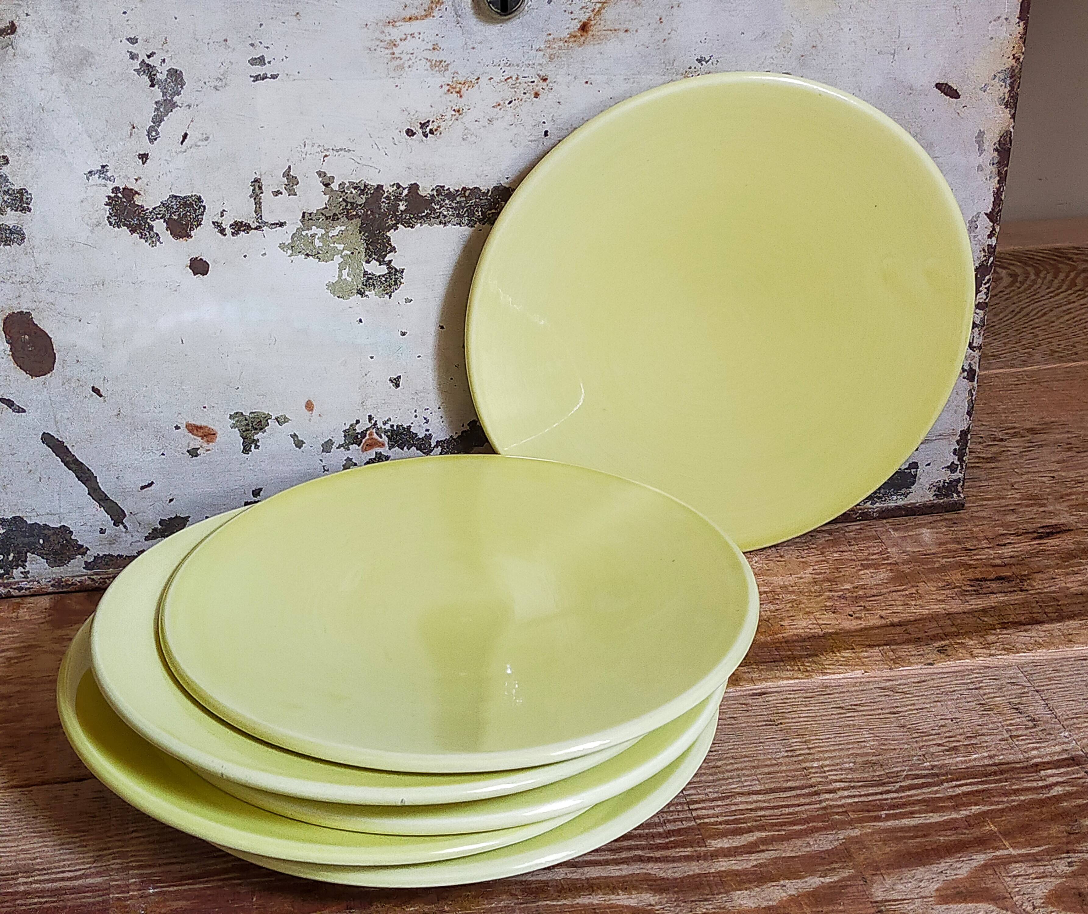 Six vintage Czech ceramic dessert plates