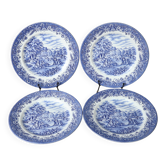 4 old flat plates stamped Churchill