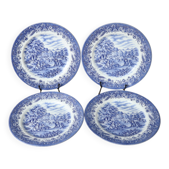 4 old flat plates stamped Churchill