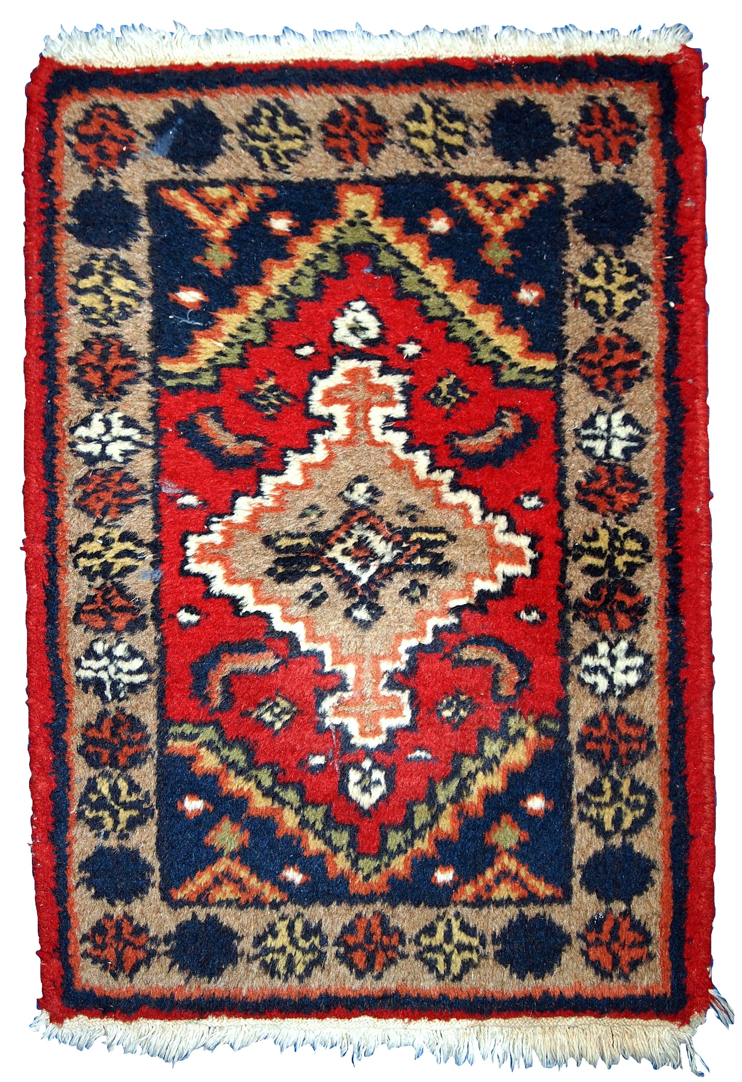 Tapis Vintage Hamadan en Laine, Années 1970, Élégance Authentique