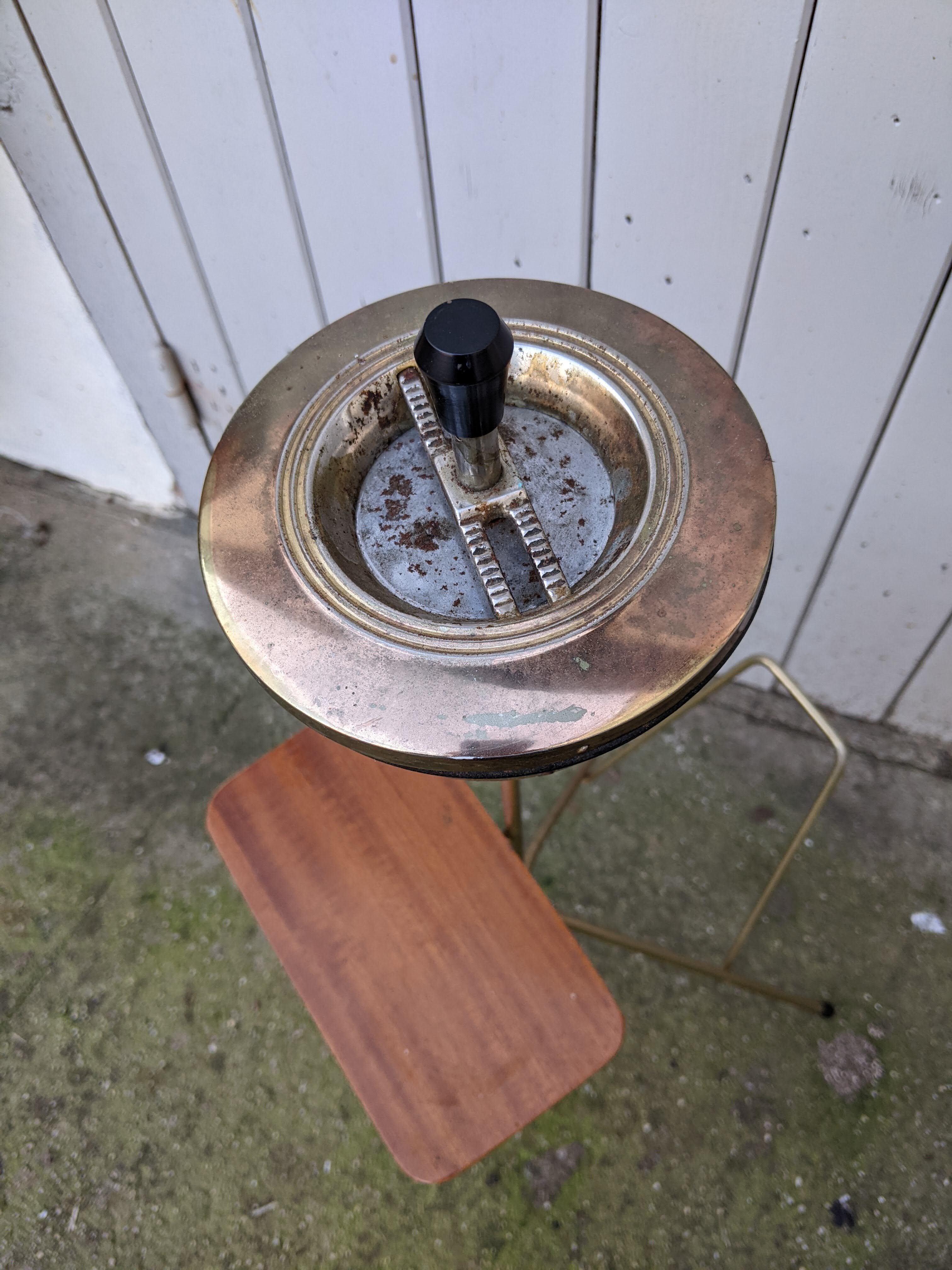Old vintage brass tripod magazine ashtray