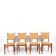 Audoux & Minet - Set of 4 vintage oak and rope chairs, circa 1950
