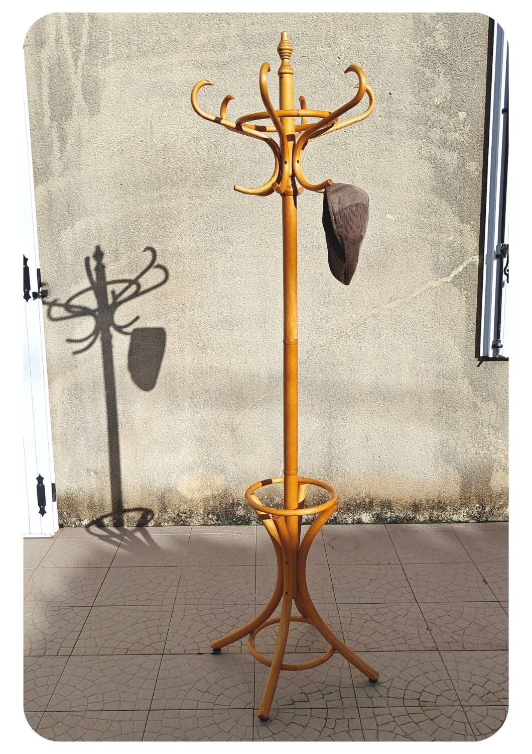 Thonet style parrot coat rack on stand