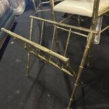 Hollywood Regency Brass and Bamboo Magazine Rack by Maison Baguès, 1970s