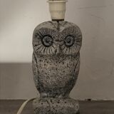 Vintage stone owl lamp