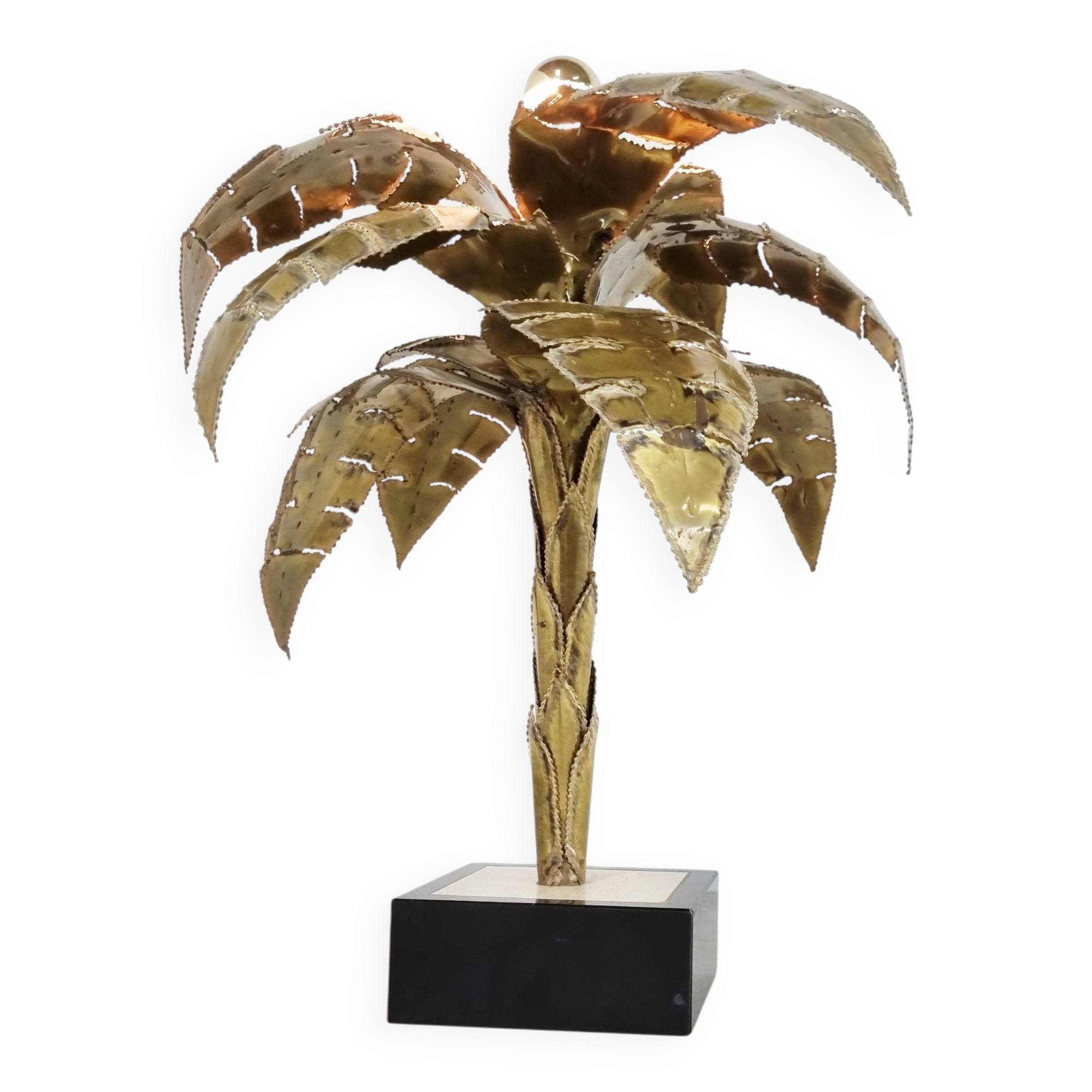 Maison jansen palm table lamp, 1970s