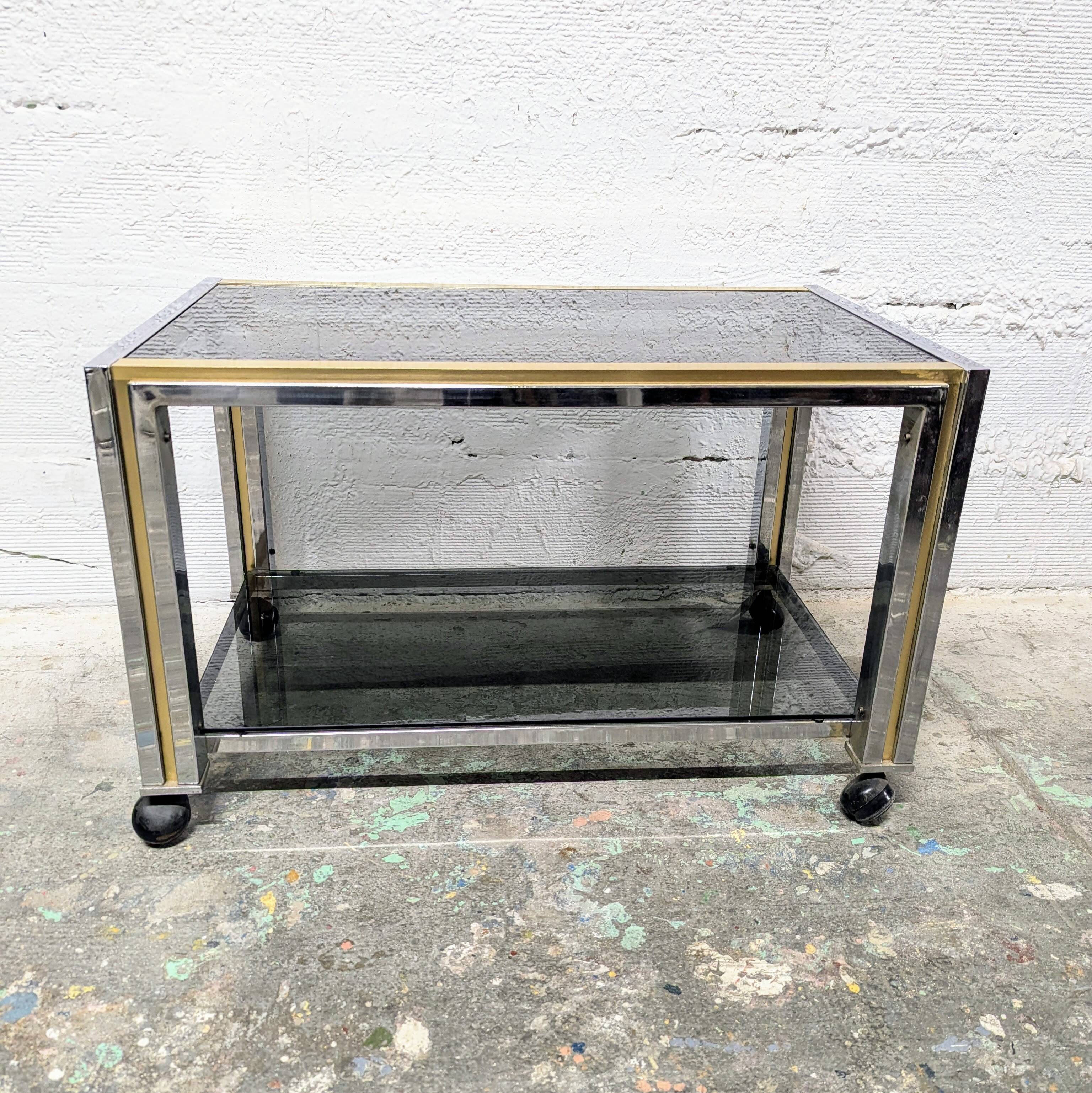 Vintage coffee table on wheels