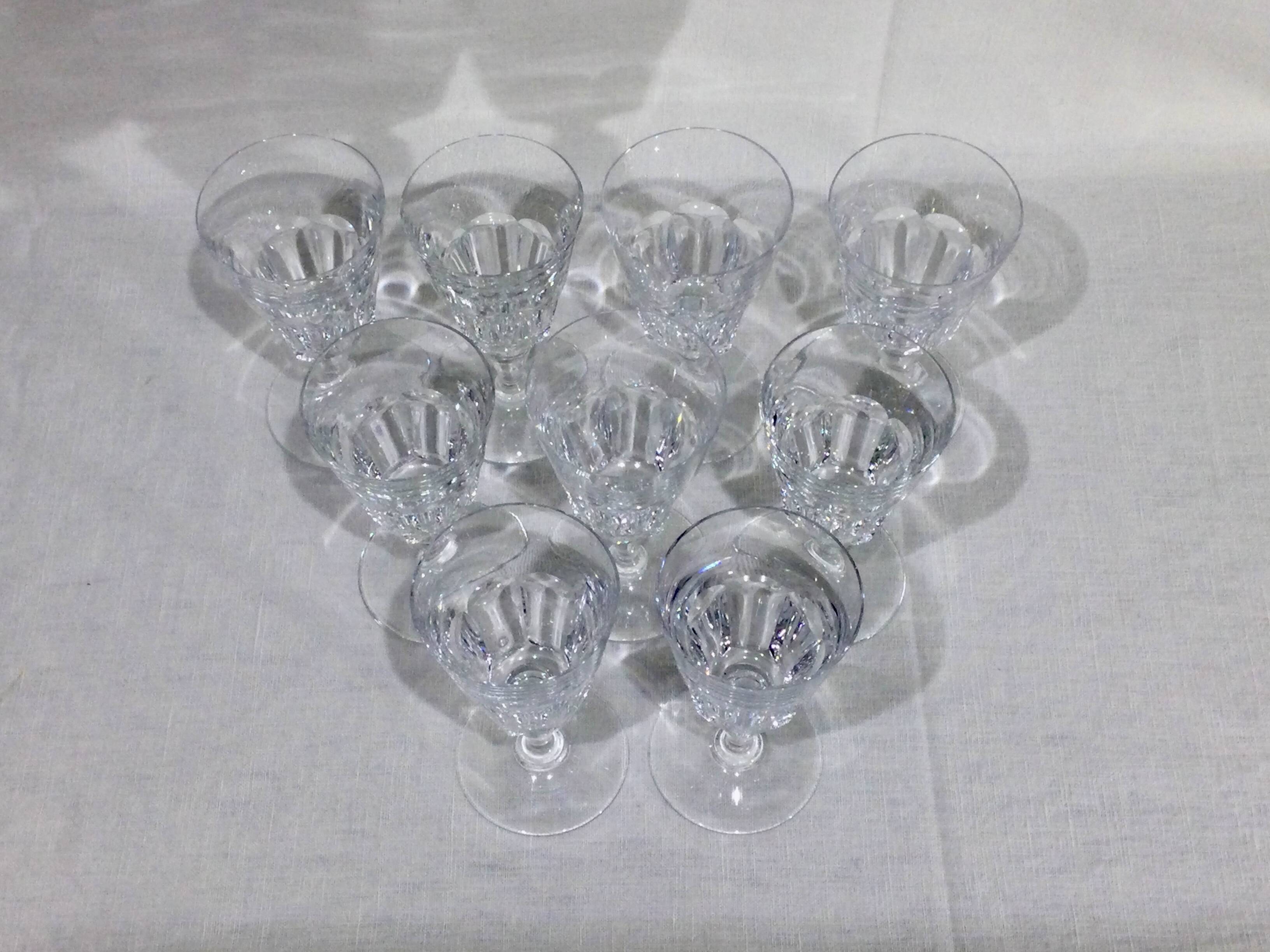 Baccarat – 9 Missouri Model White Wine Glasses