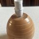 Turned and grooved wooden lamp base – 1980s
