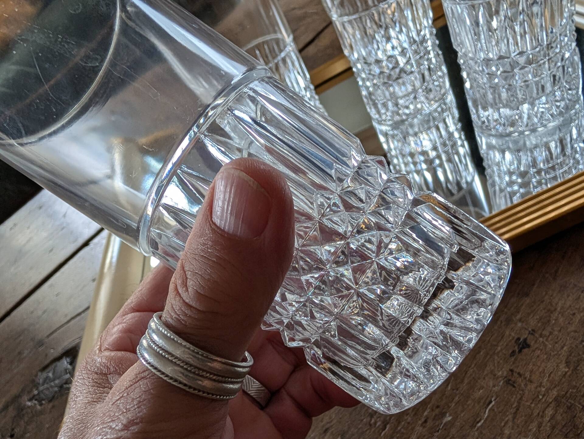Set of four long drink glasses – 1970s