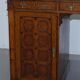 Restored Gothic desk with side bookshelves, drawer, and sloping top by Pugin Gillows.