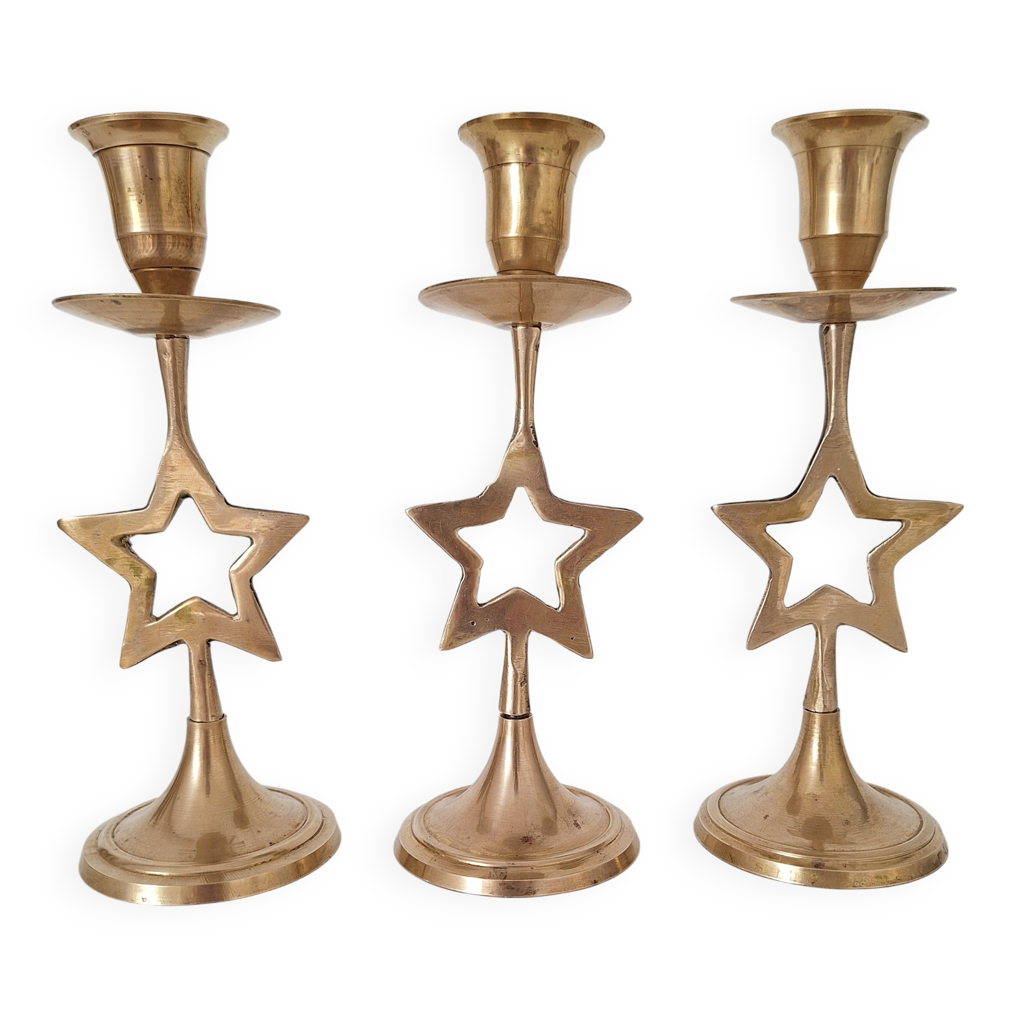 Brass star candlestick
