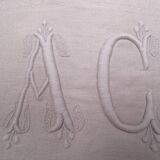 Set of 17 old damasked towels and monogram ac