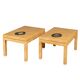 Une paire de tables d'appoint en bois laqué belge et en agate par willy daro c.1970