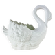 Ceramic pot cover in the shape of a swan, circa 1970