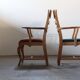 Vintage Brutalist Oak Razorblade Red Striped Armchair by H. Kjærnulf, 1960s