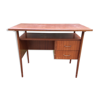 Vintage Scandinavian teak desk with 2 drawers