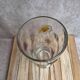 Vintage pressed glass vase – colourful floral decoration – France