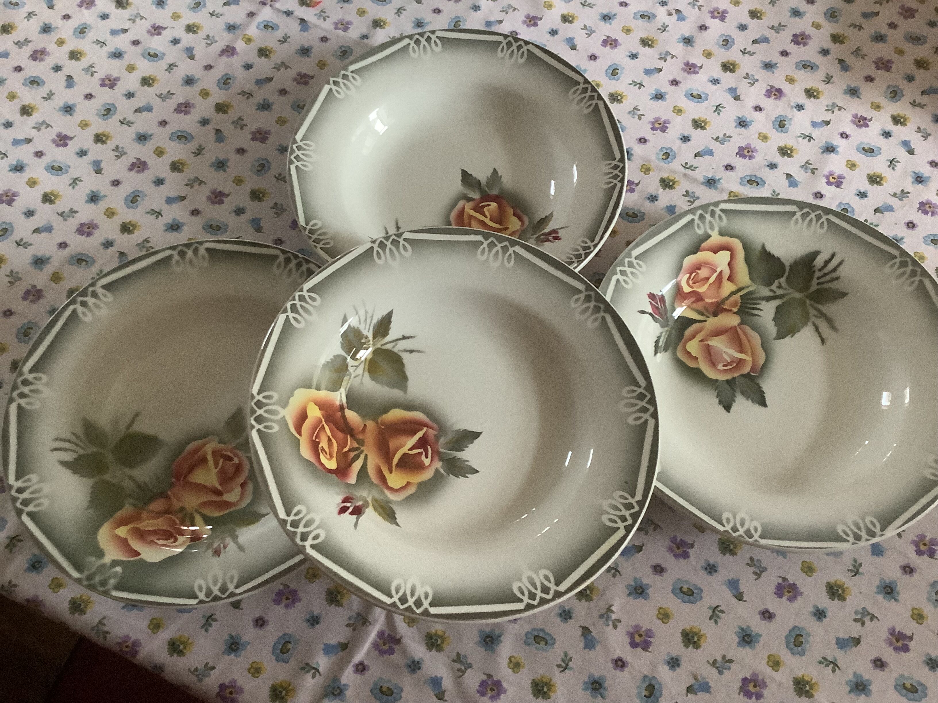 Set of 4 Digoin hollow plates