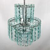 Lustre italien en verre taillé par Zero Quattro années 1970