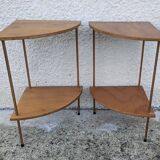 Pair of Corner Shelves 60/70 Vintage Design Console Table