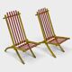 Rare pair of Thonet Frères armchairs – Original polychromy – 1930