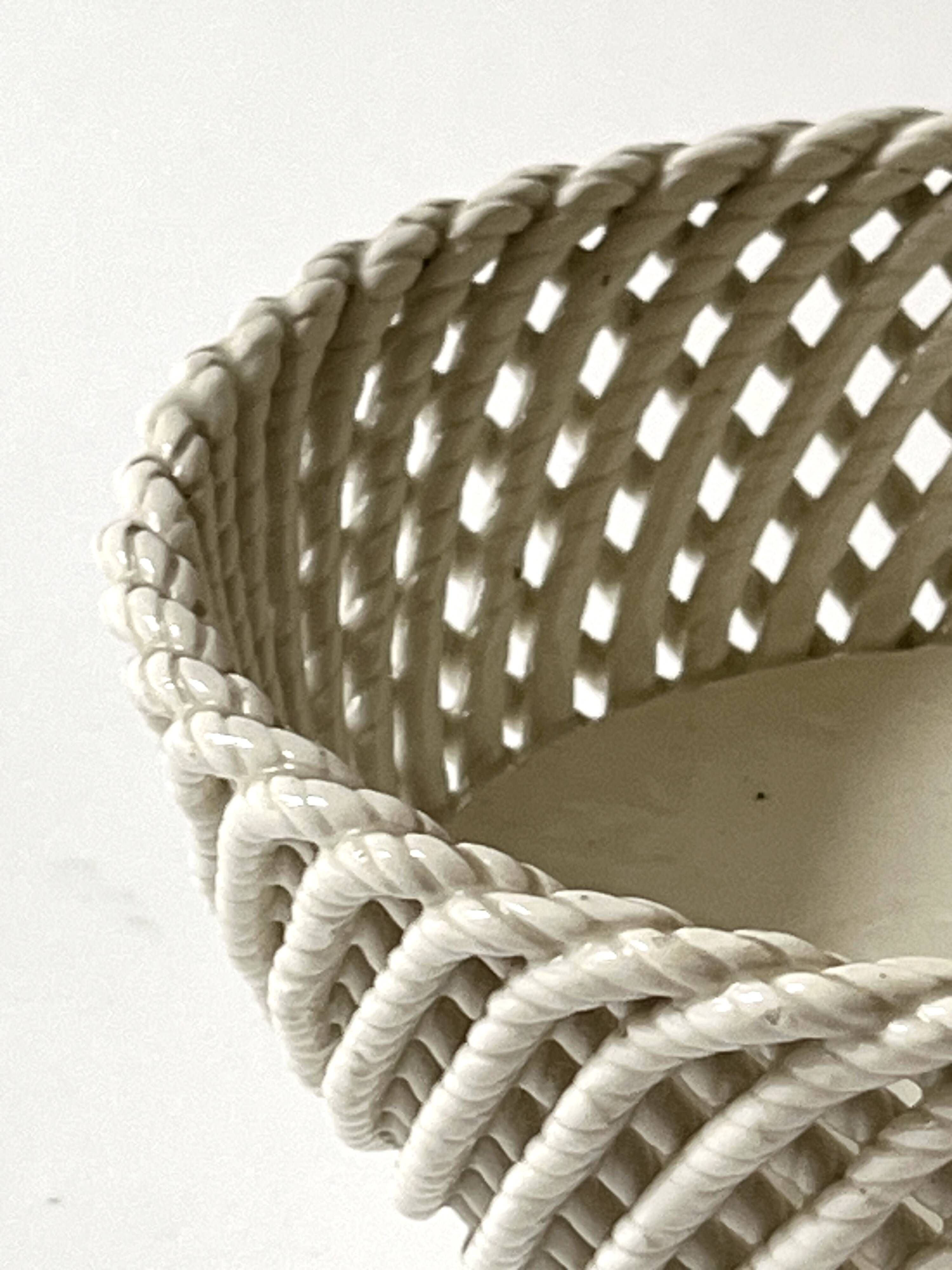 handwoven ceramic bowl/table centrepiece, Italy circa 1970