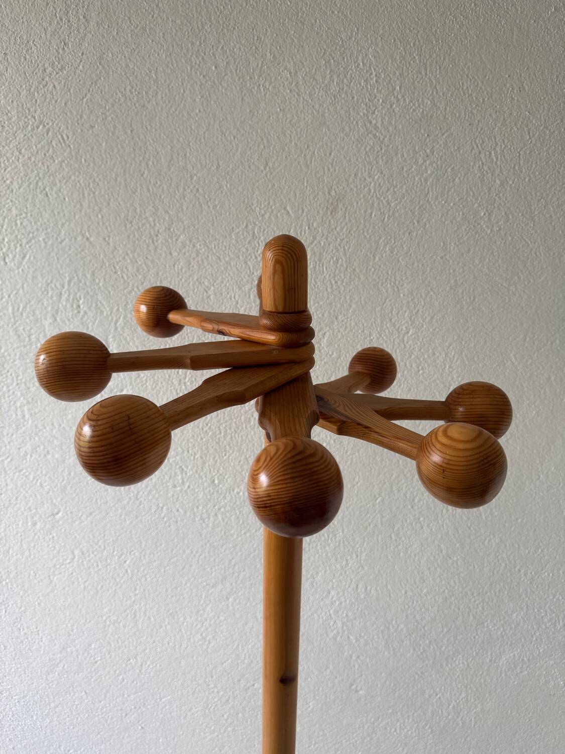 70s pine coat rack