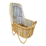 Cradle bed in vintage rattan