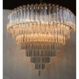 Lustre en verre de murano triedro transparent