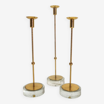 3 Scandinavian candlesticks Gunnar Ander for Ystad Metall 1960