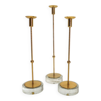 3 Scandinavian candlesticks Gunnar Ander for Ystad Metall 1960