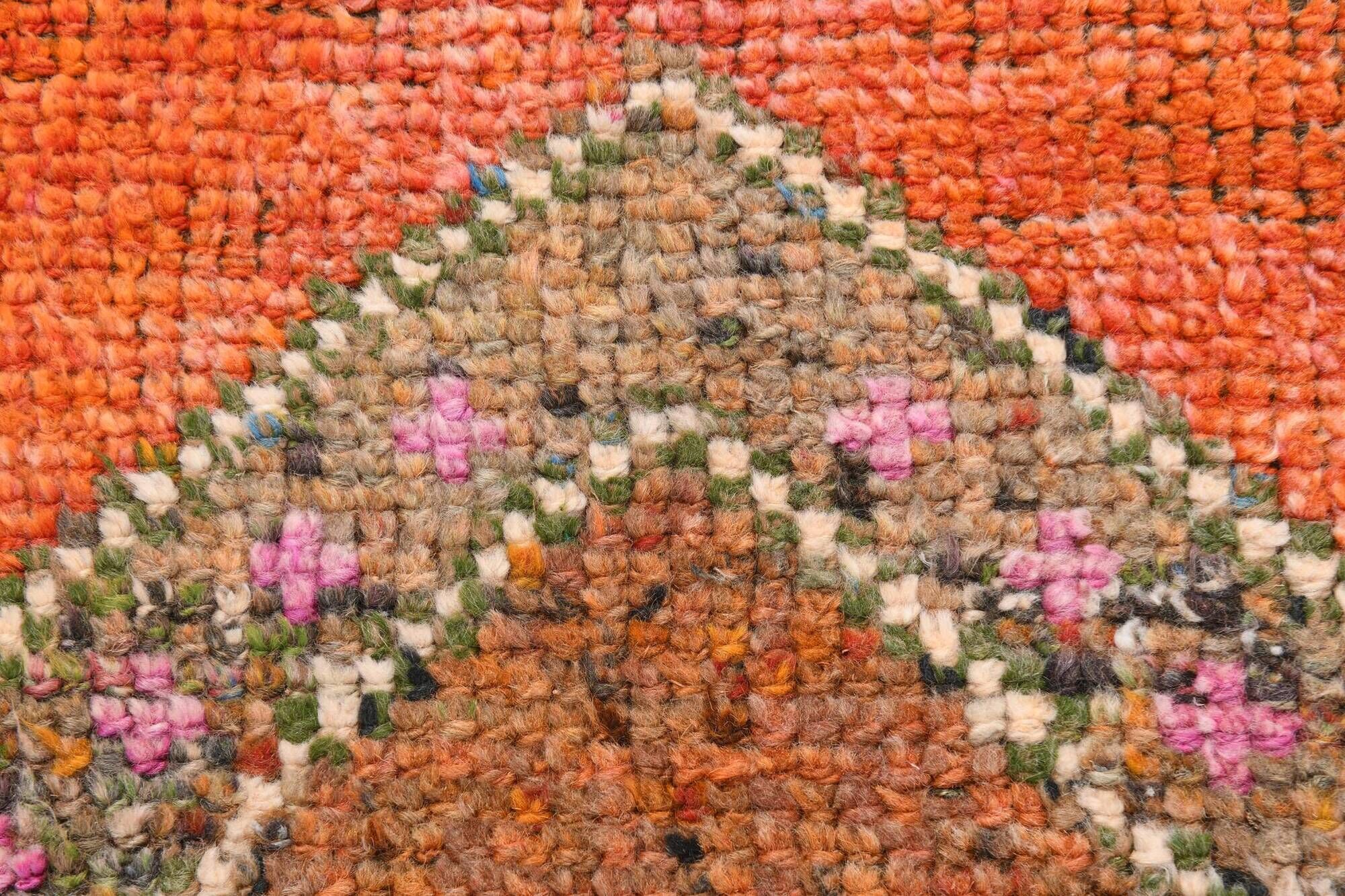 3X10 Peach Orange Turkish Runner Rug, 88x306Cm