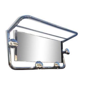 Mirror coat-hat holder 50/60, vintage aluminium