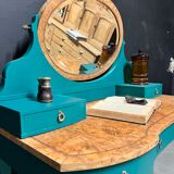 Louis XVI style dressing table in elm magnifying glass