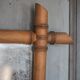 Bamboo effect wooden mirror, vintage wall mirror, decor