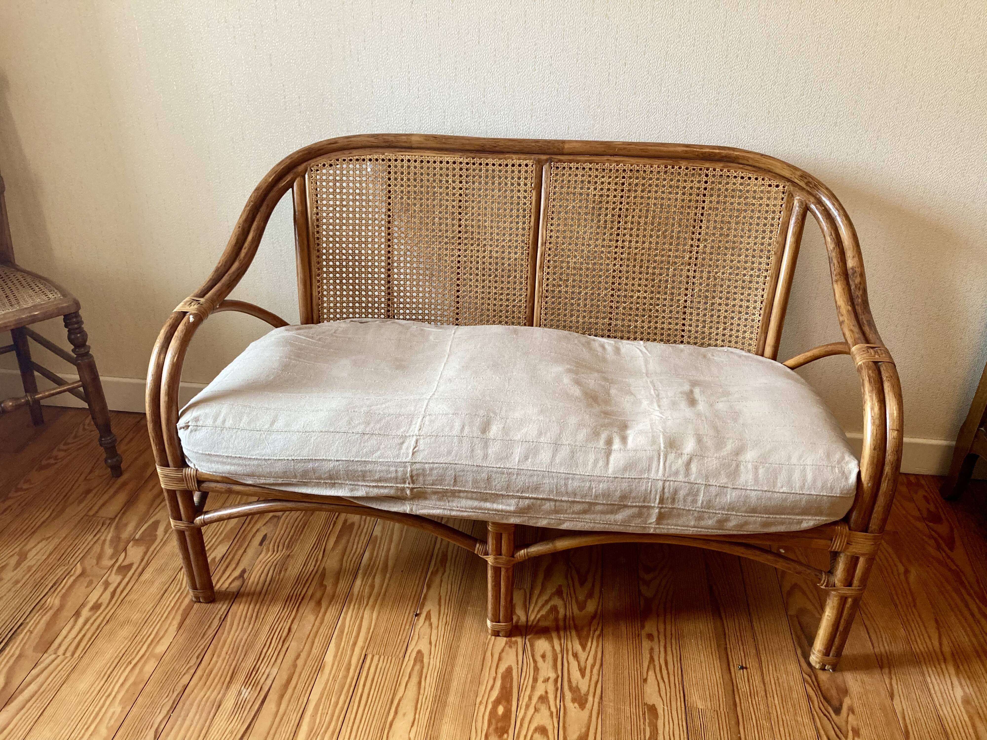 Rattan bench and canning