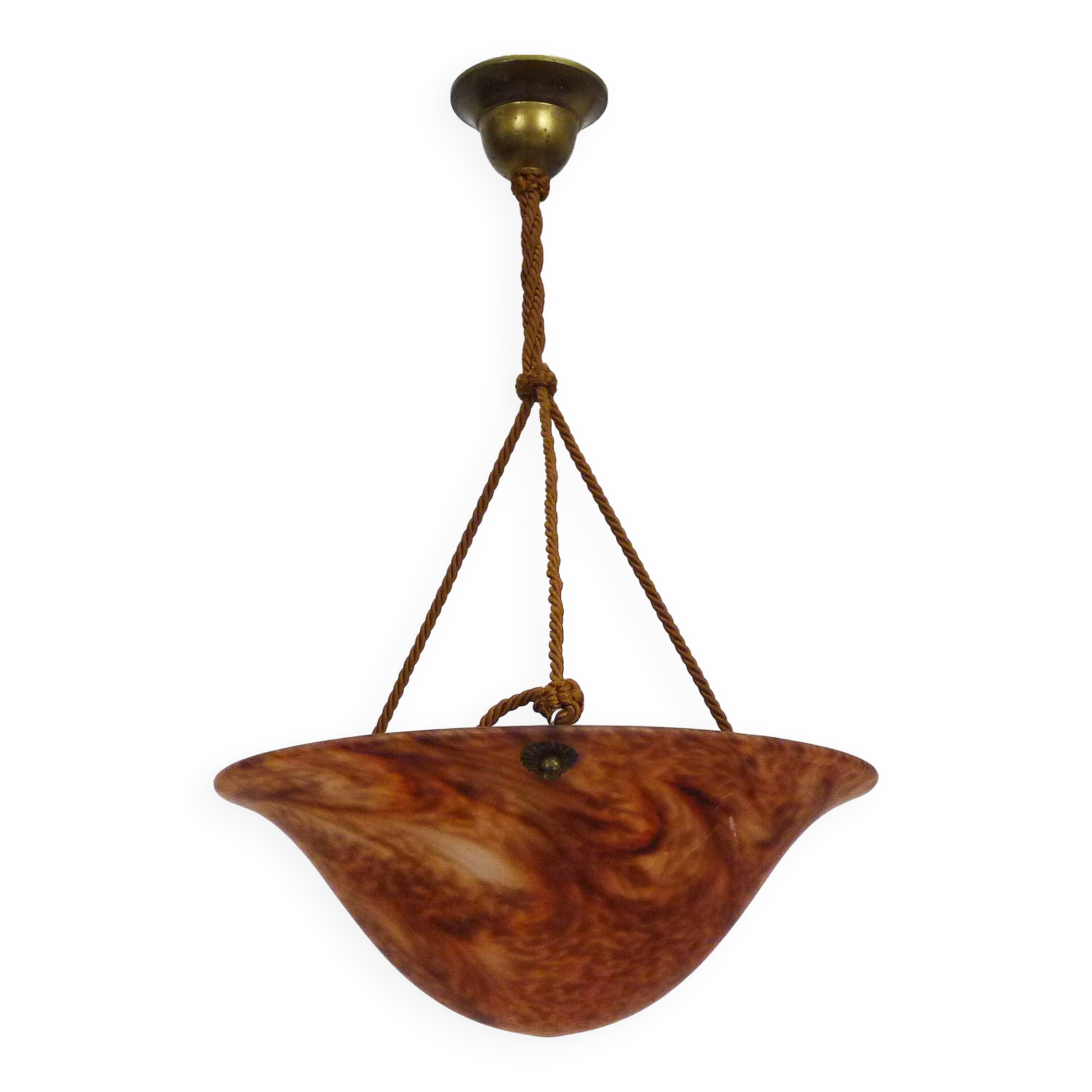 Magnificent Art Nouveau style 1-burner basin, in marbled glass.