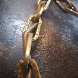 Lustre ancien 8 feux 8 branches en bronze doré Louis XVI TBE