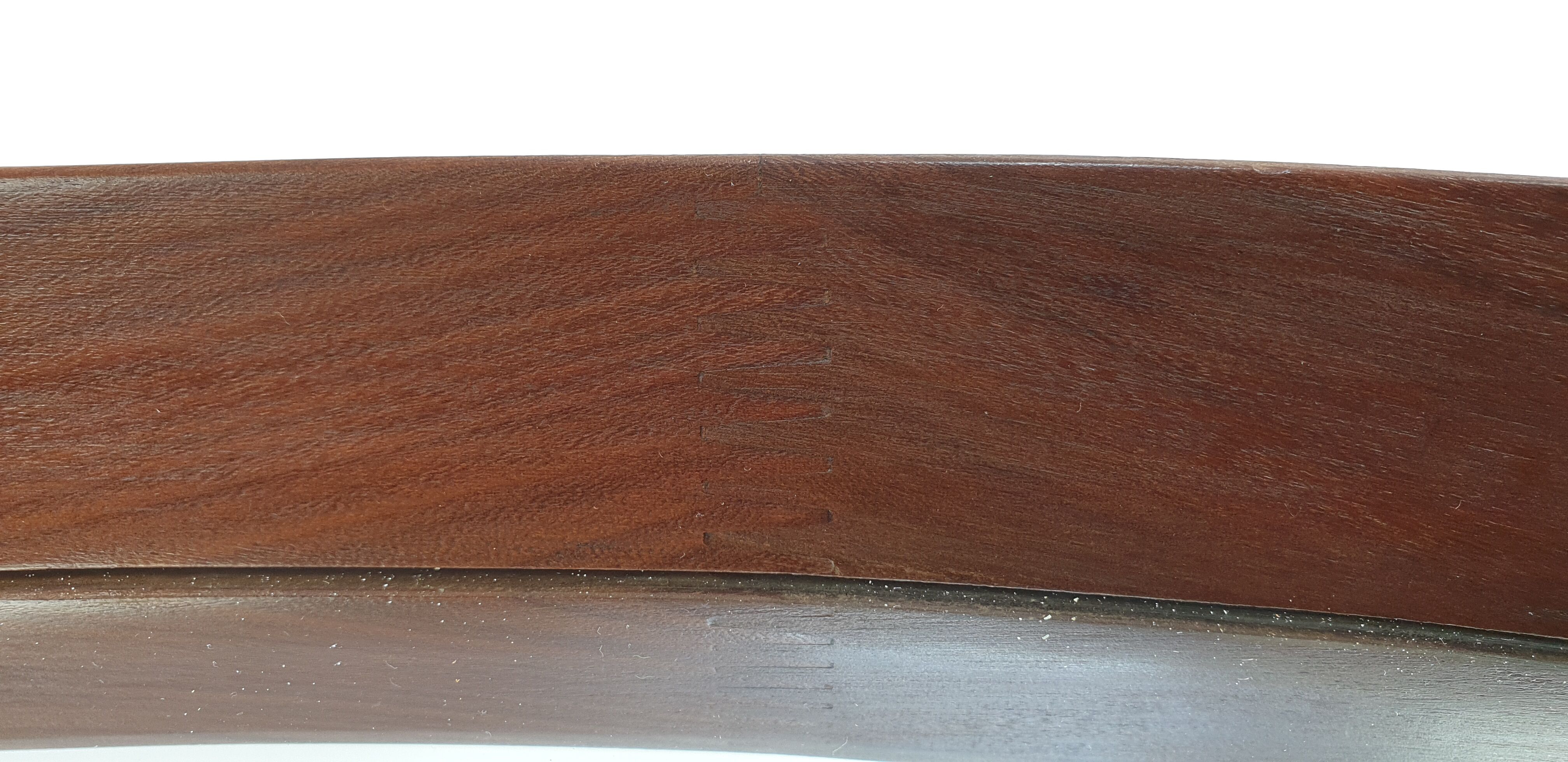 Italian Oval Teak Mirror 1950s 32x103cm