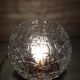 Structured glass globe lamp and metal-brass/ vintage 60s and 70s base