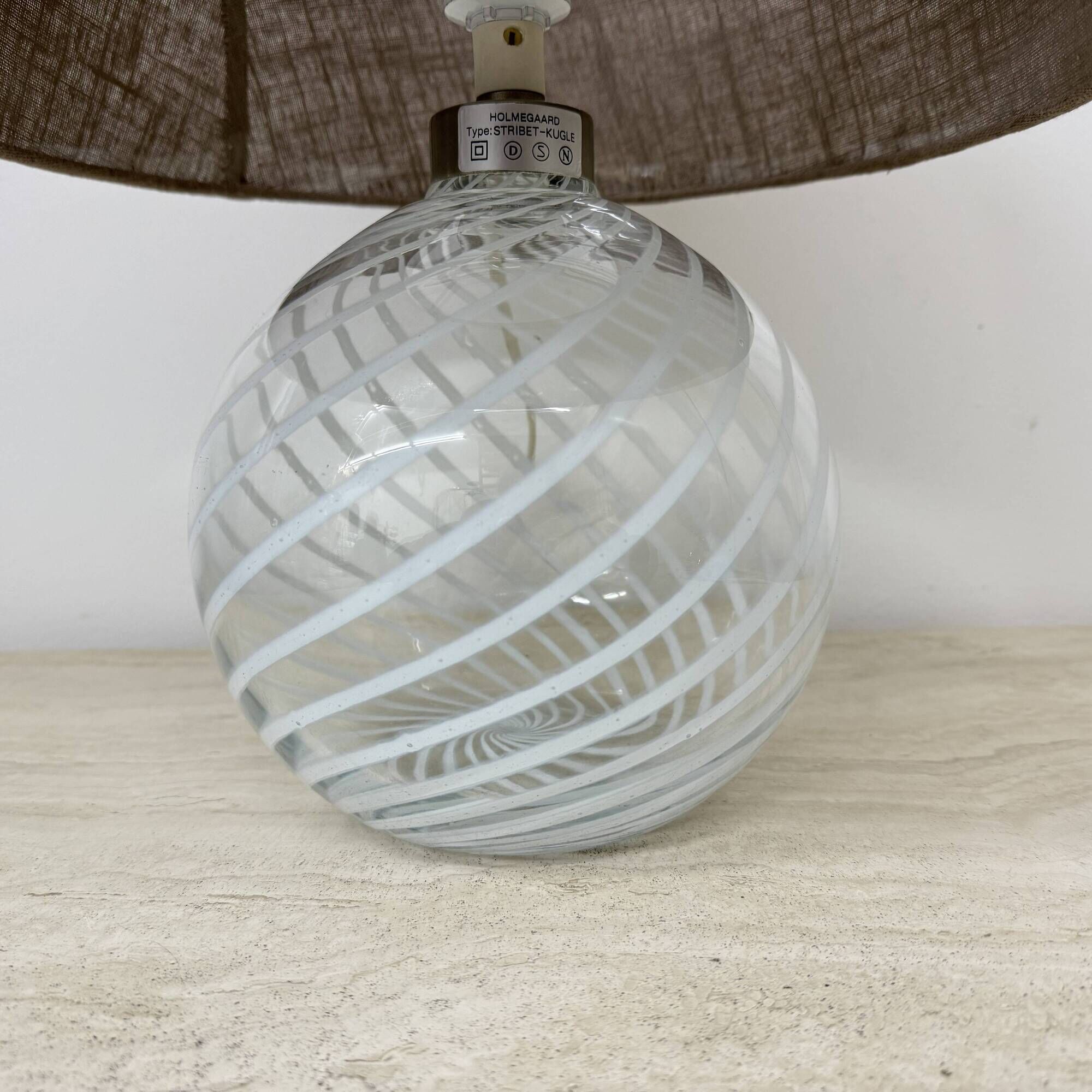 Mid-century design Holmegaard Swirl lamp , 1970s Denmark