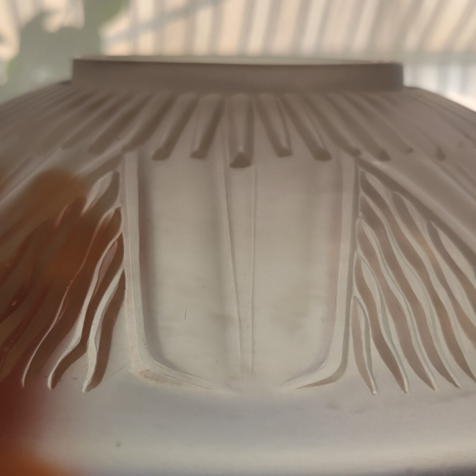 Old glass cut molded satin art deco